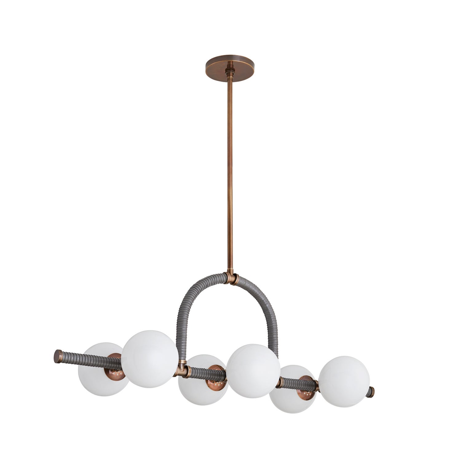 Arteriors - 89469 - Six Light Linear Chandelier - Harrison - Heritage Brass