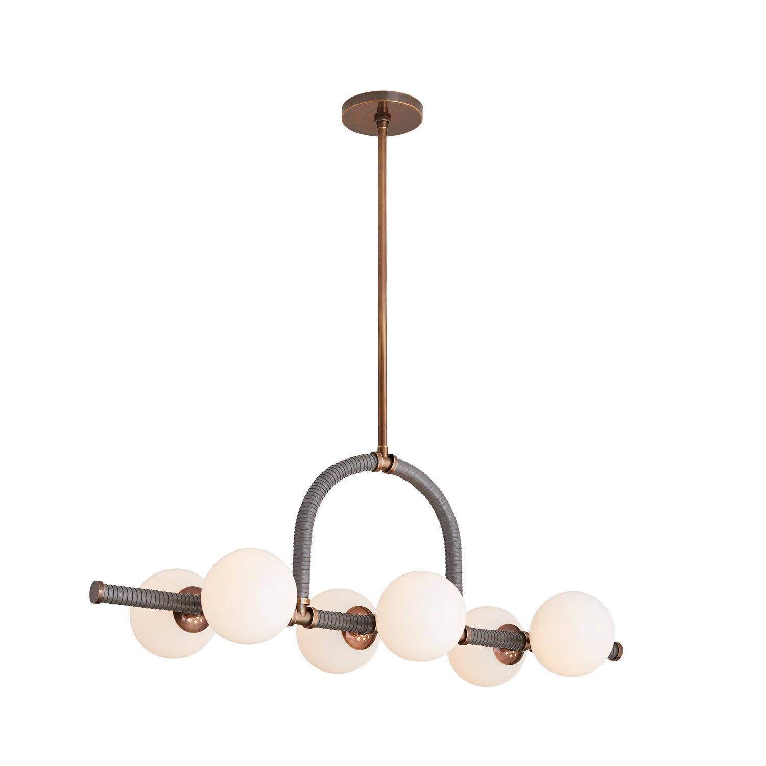 Arteriors - 89469 - Six Light Linear Chandelier - Harrison - Heritage Brass