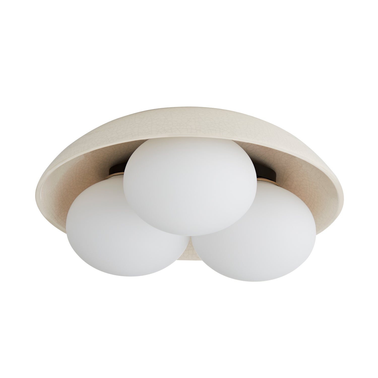 Arteriors - DA49004 - Three Light Flushmount - Glaze - Ivory Stained Crackle