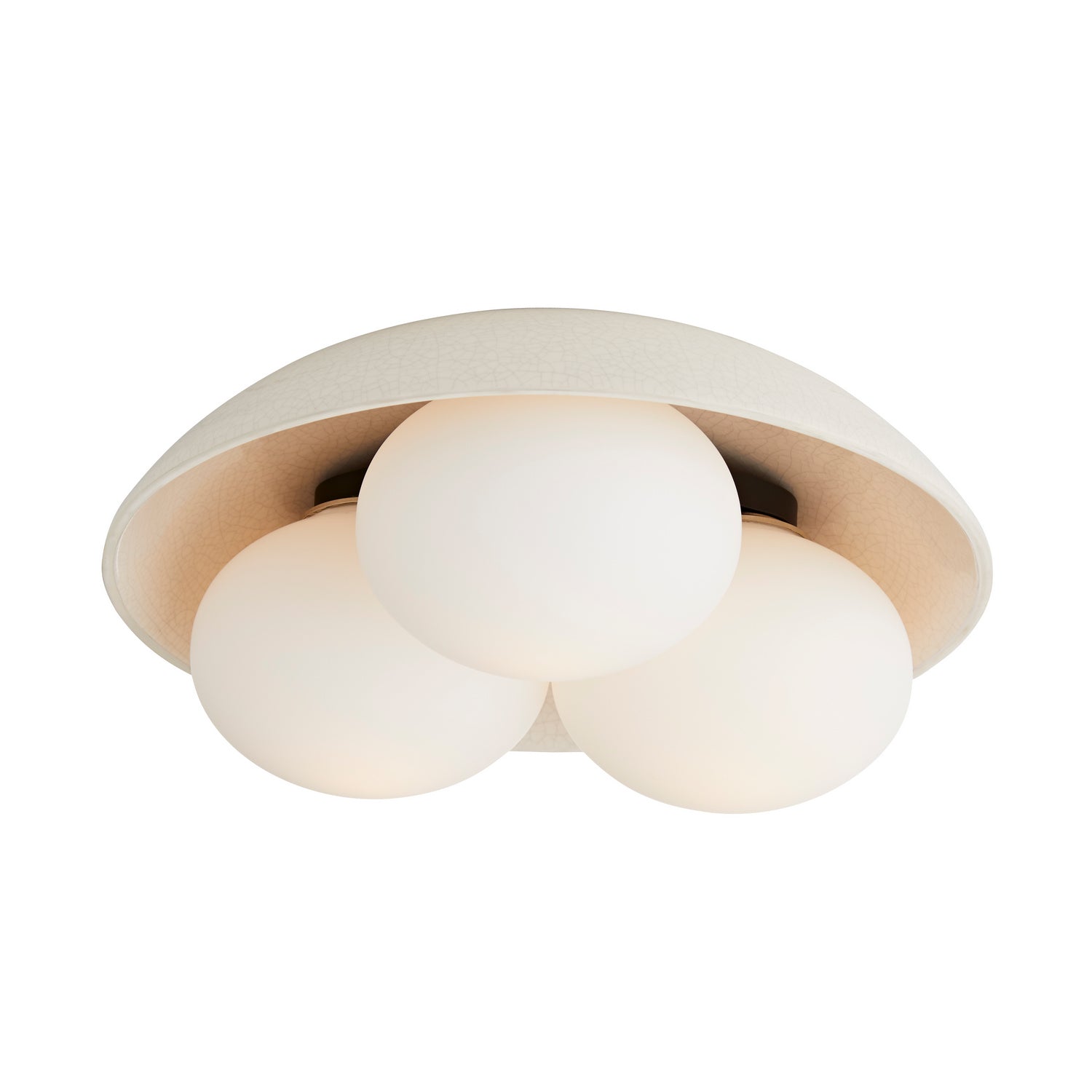 Arteriors - DA49004 - Three Light Flushmount - Glaze - Ivory Stained Crackle