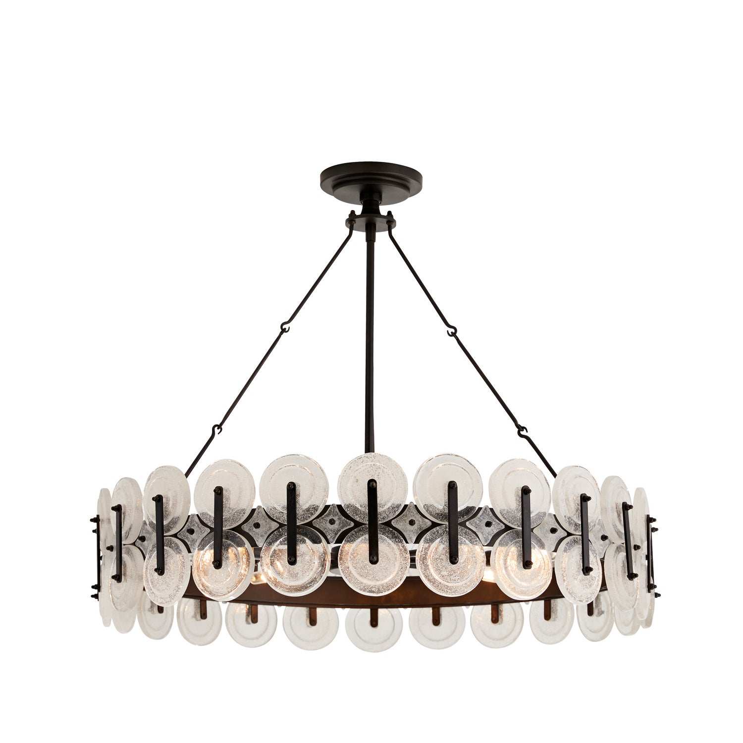 Arteriors - DK82001 - Eight Light Chandelier - Rondelle - Blackened Iron