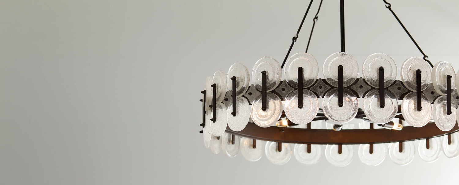 Arteriors - DK82001 - Eight Light Chandelier - Rondelle - Blackened Iron