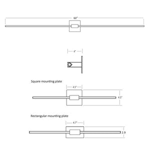 Koncept - ZBW-60-4-CM-SW-BNI - LED Wall Sconce - Z-Bar - Matte White