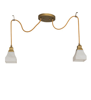 Meyda Tiffany - 237611 - Two Light Pendant - Castiliolite - Matte Buttered Brass