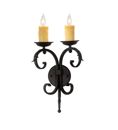 Meyda Tiffany - 242072 - Two Light Wall Sconce - Andorra - Blackwash