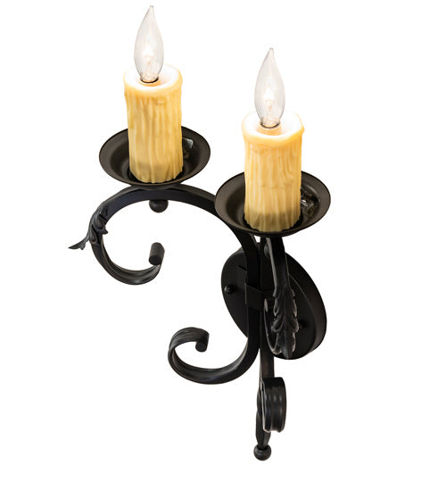 Meyda Tiffany - 242072 - Two Light Wall Sconce - Andorra - Blackwash