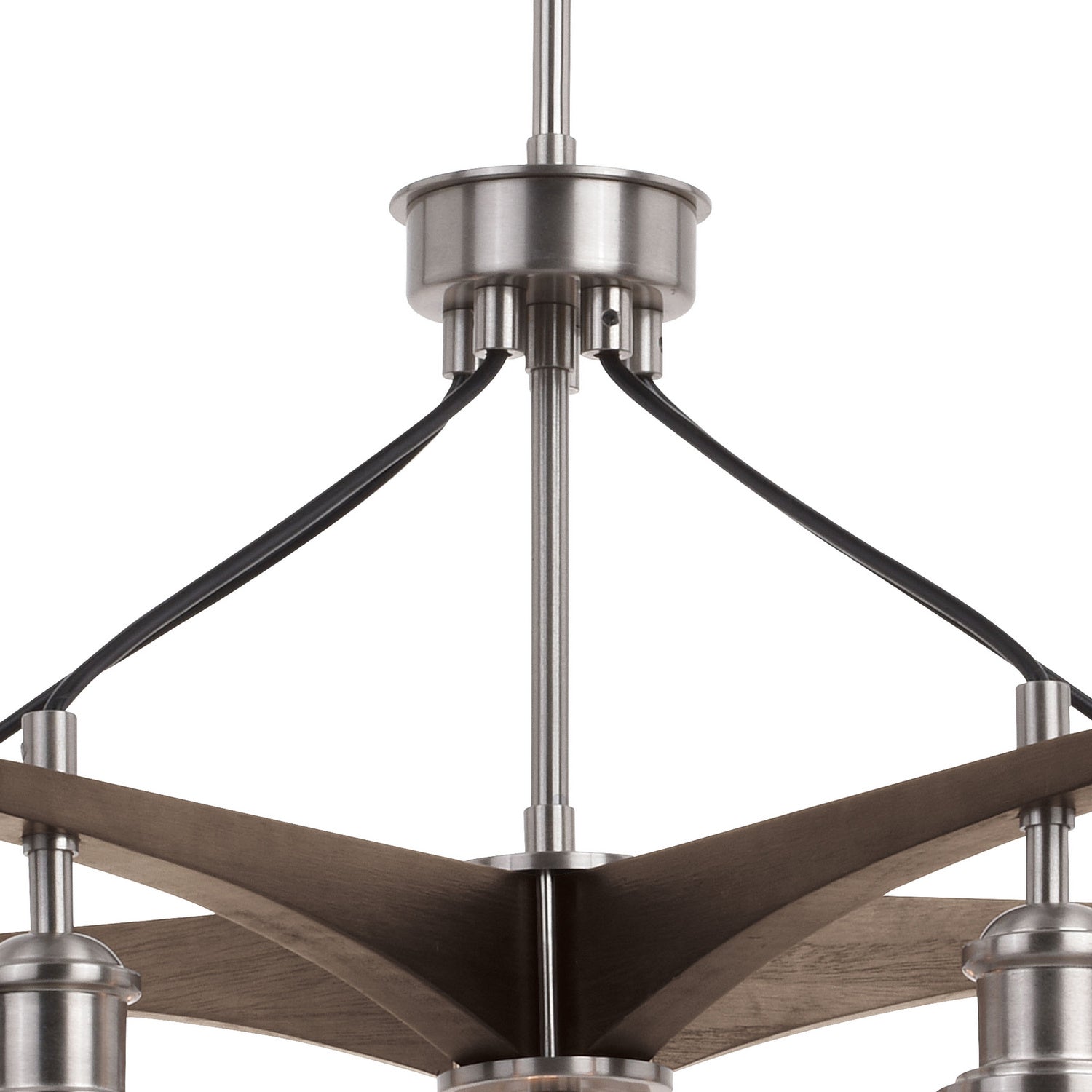 Vaxcel - H0256 - Five Light Chandelier - Avondale - Satin Nickel and Dark Sycamore