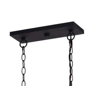 Vaxcel - H0263 - Five Light Linear Chandelier - Montclare - Textured Black and White Ash