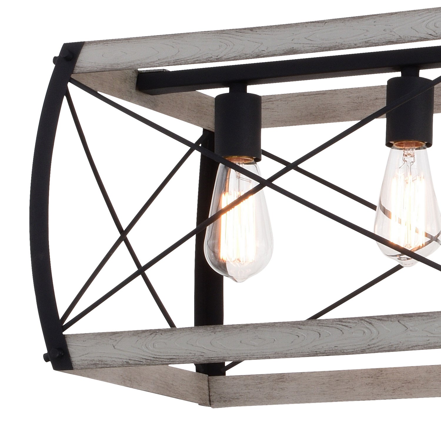 Vaxcel - H0263 - Five Light Linear Chandelier - Montclare - Textured Black and White Ash