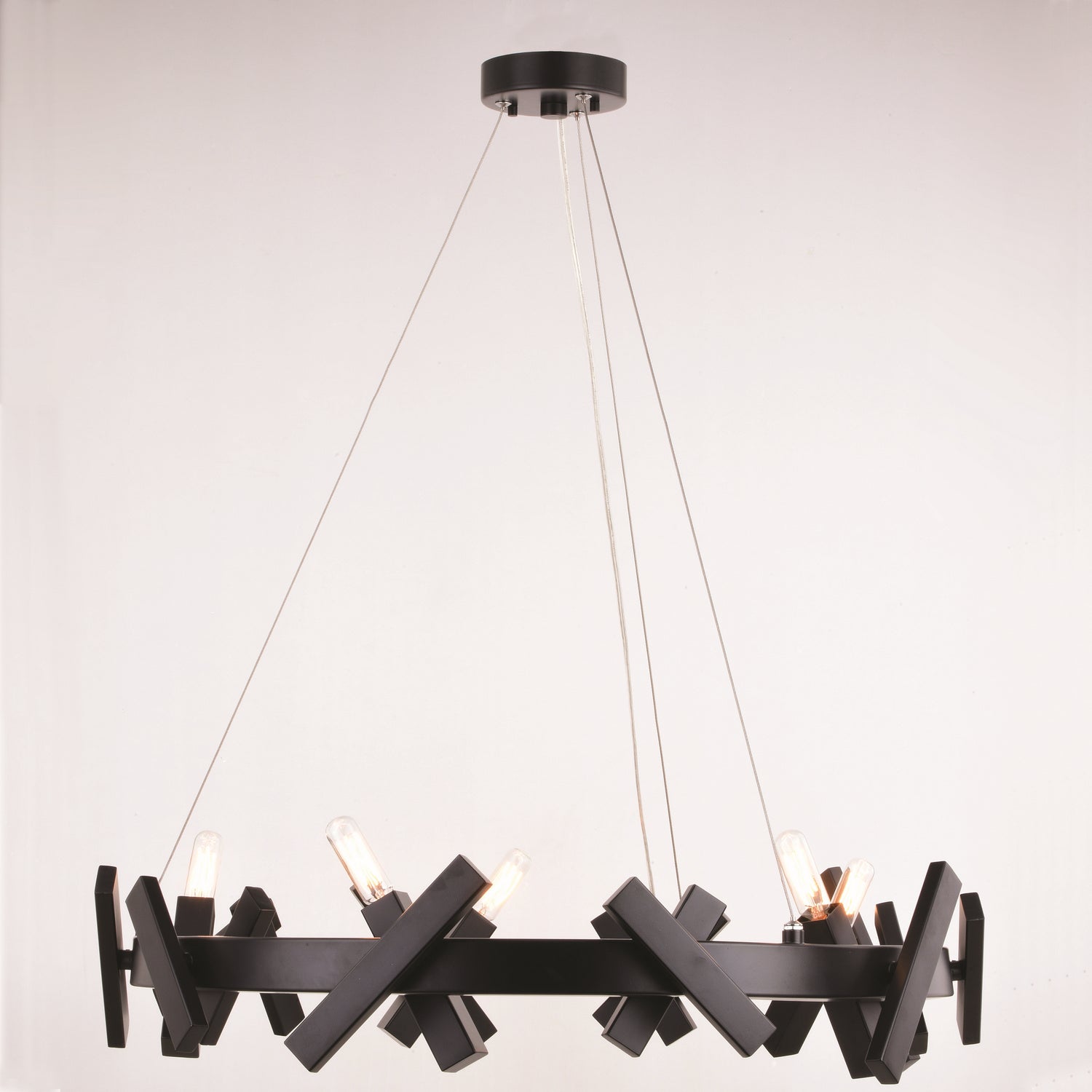 Vaxcel - H0264 - Five Light Chandelier - Wells - Matte Black