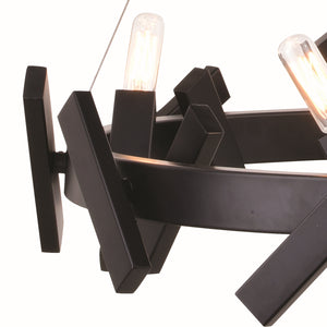 Vaxcel - H0264 - Five Light Chandelier - Wells - Matte Black