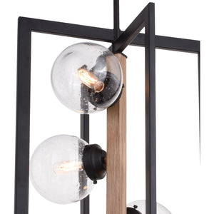 Vaxcel - P0339 - Four Light Pendant - Bridgeview - Oil Rubbed Bronze and Light Walnut