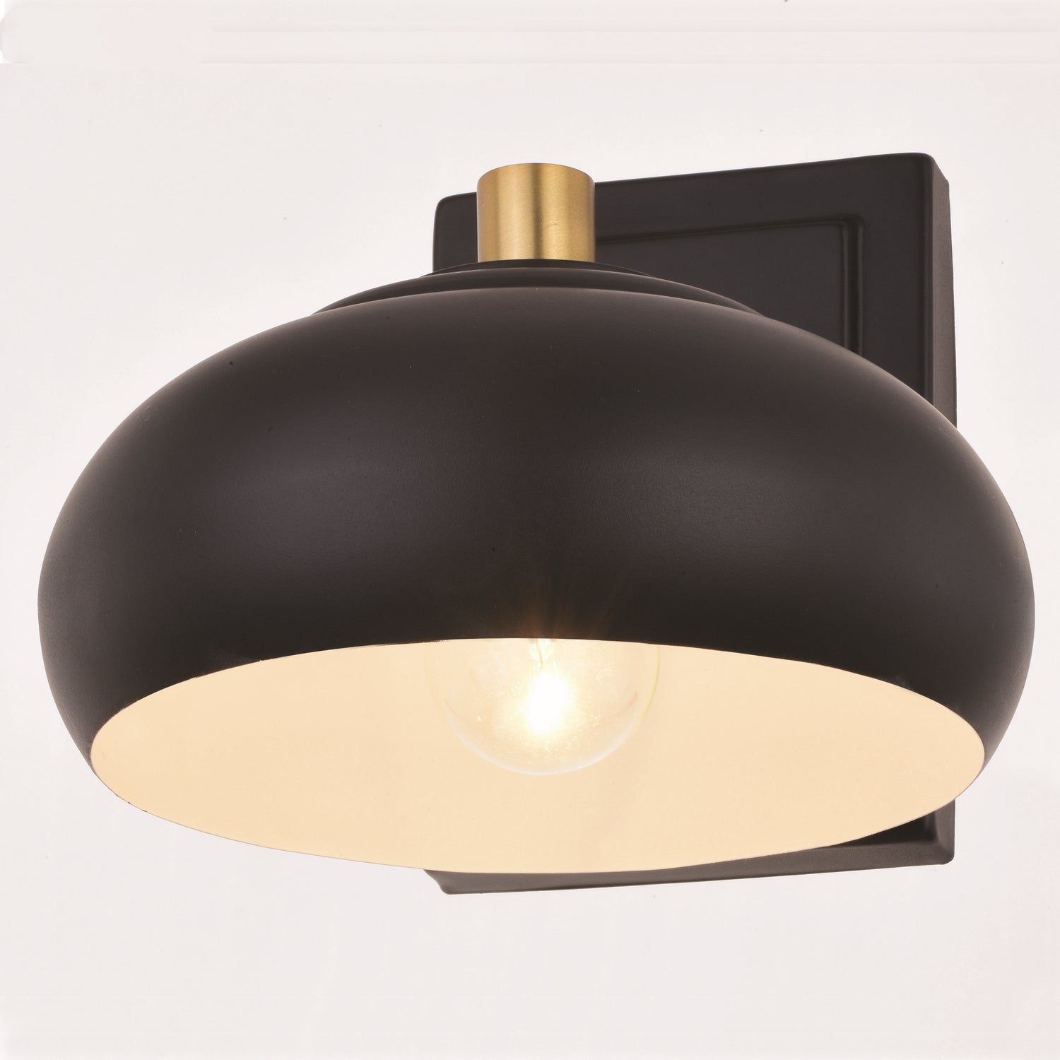 Vaxcel - W0381 - One Light Vanity - Belmont - Matte Black and Satin Brass