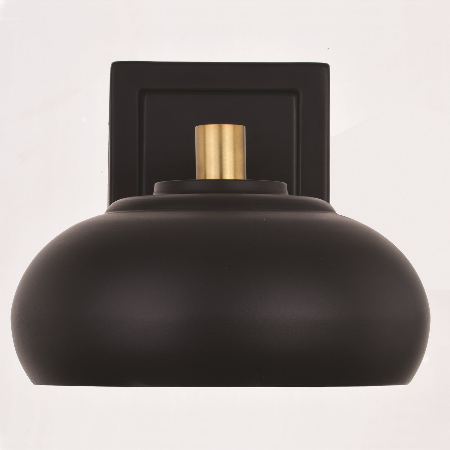 Vaxcel - W0381 - One Light Vanity - Belmont - Matte Black and Satin Brass