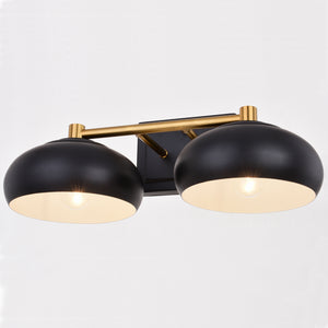 Vaxcel - W0383 - Two Light Vanity - Belmont - Matte Black and Satin Brass