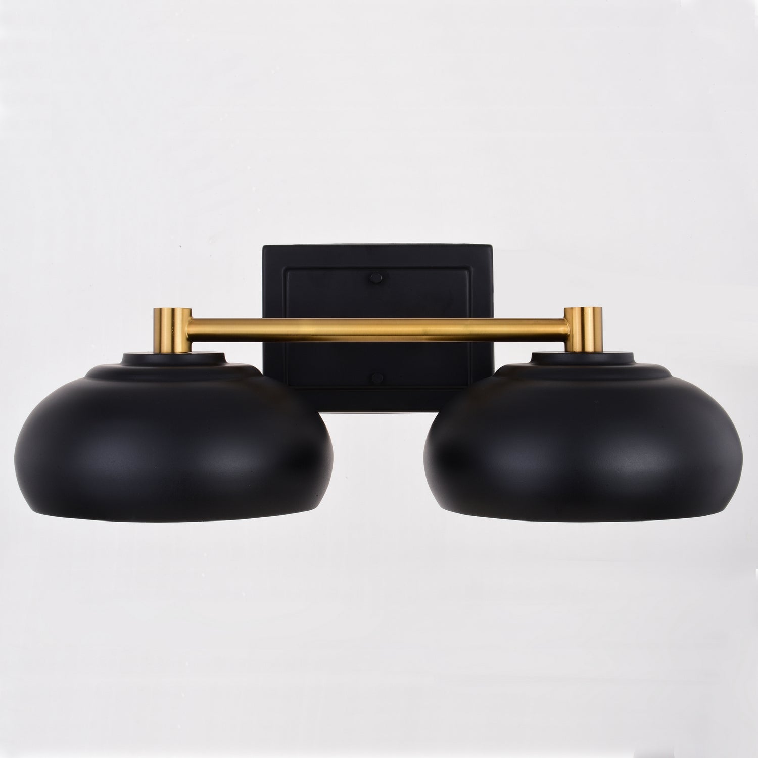 Vaxcel - W0383 - Two Light Vanity - Belmont - Matte Black and Satin Brass