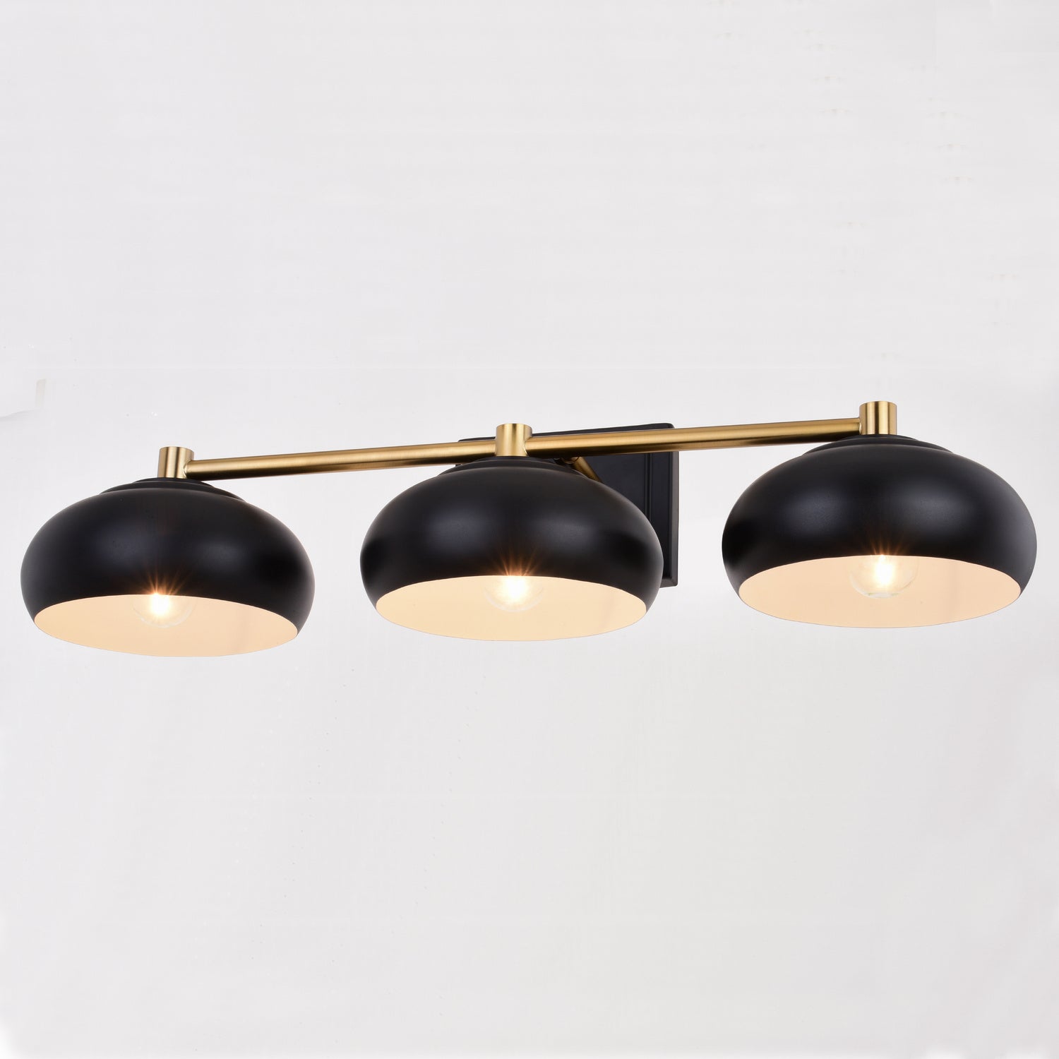 Vaxcel - W0385 - Three Light Vanity - Belmont - Matte Black and Satin Brass