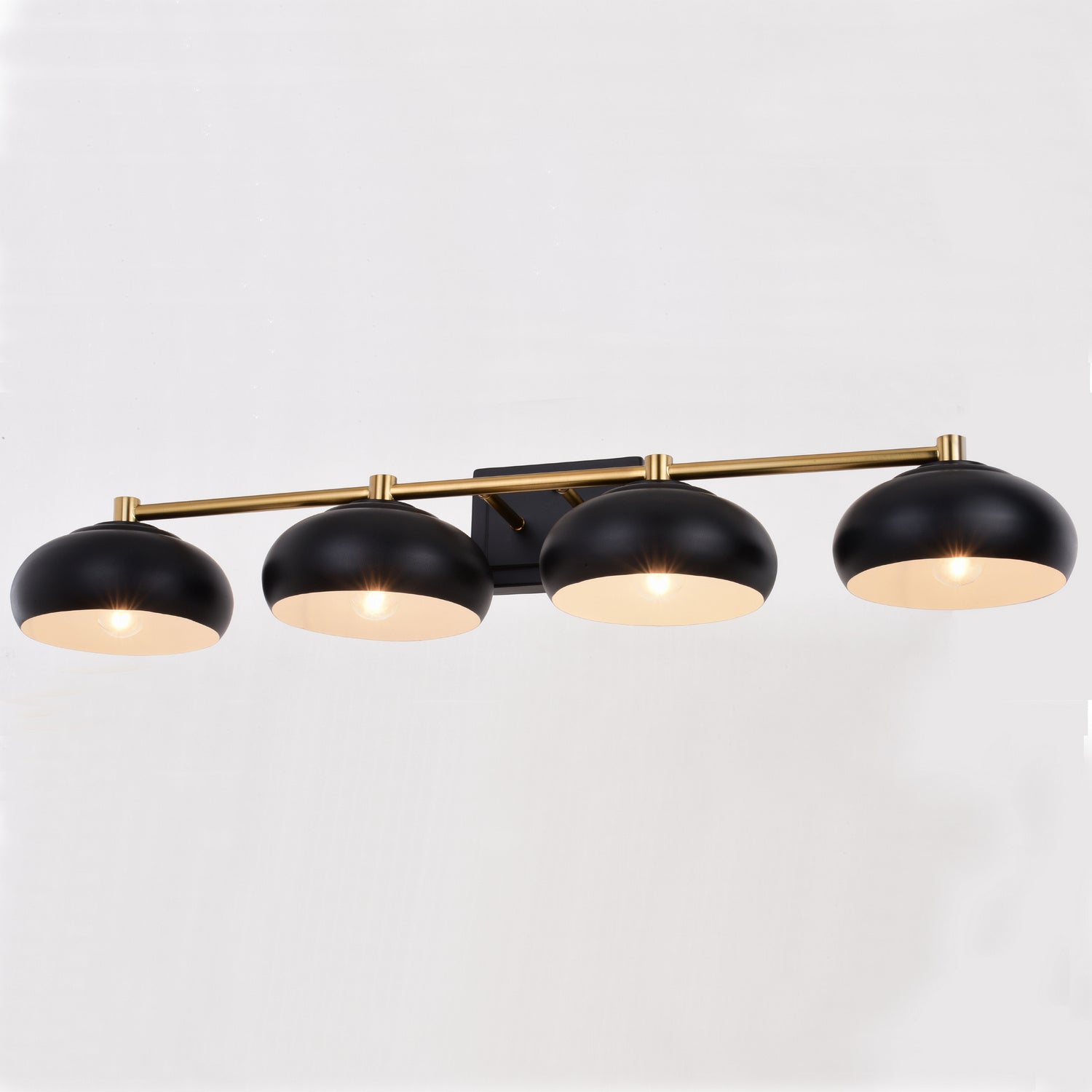 Vaxcel - W0387 - Four Light Vanity - Belmont - Matte Black and Satin Brass