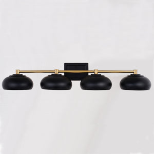 Vaxcel - W0387 - Four Light Vanity - Belmont - Matte Black and Satin Brass