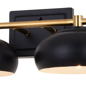 Vaxcel - W0387 - Four Light Vanity - Belmont - Matte Black and Satin Brass