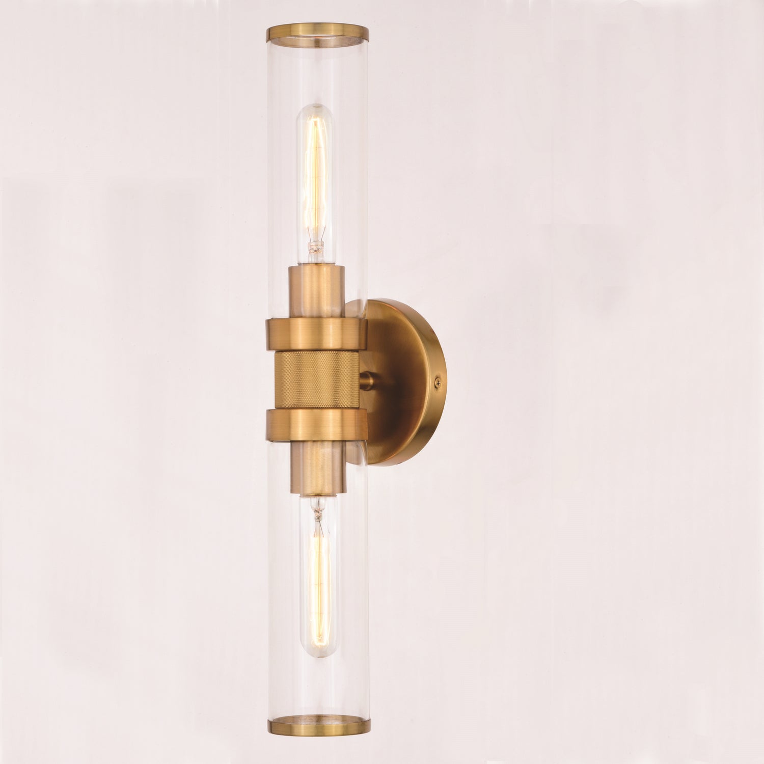 Vaxcel - W0390 - Two Light Wall Sconce - Levitt - Satin Brass