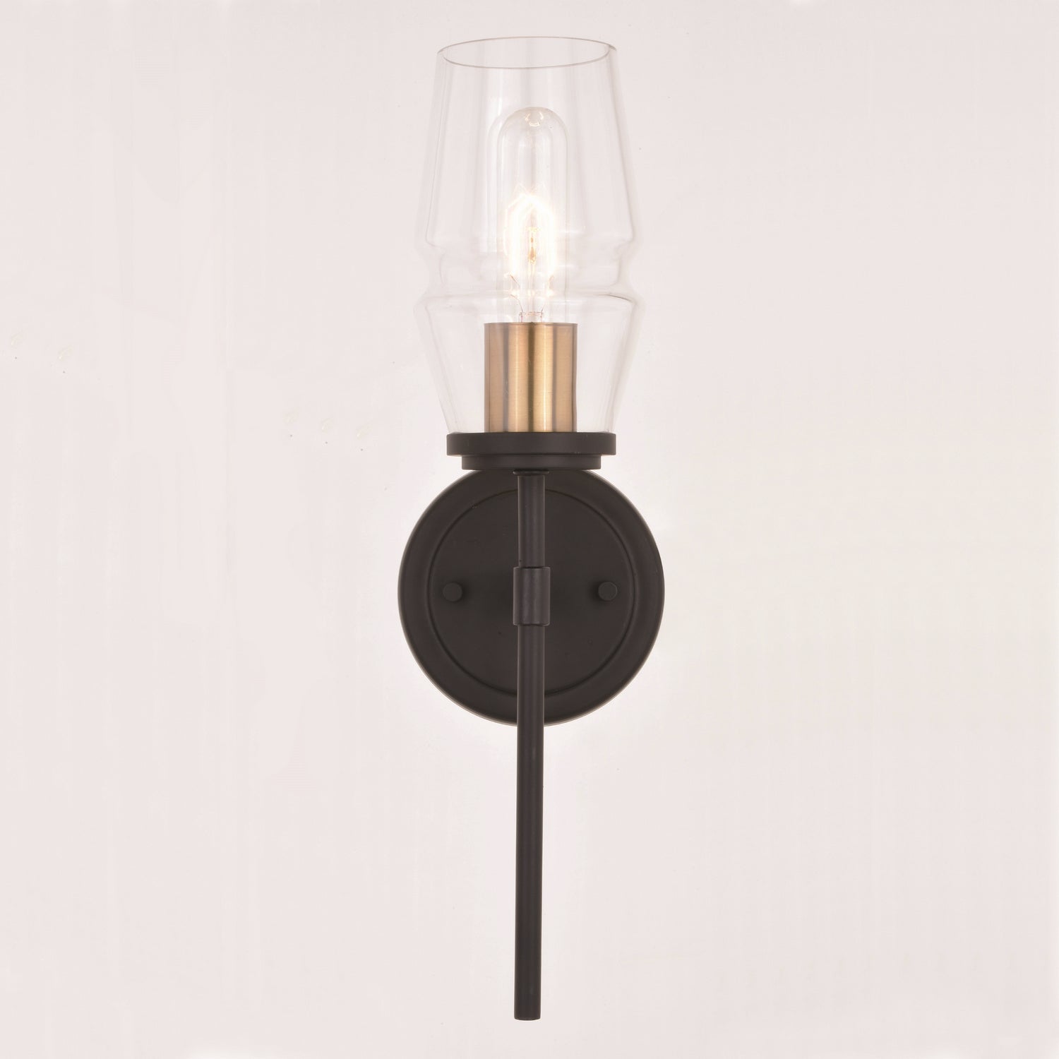 Vaxcel - W0391 - One Light Wall Sconce - Warren - Matte Black and Brushed Brass