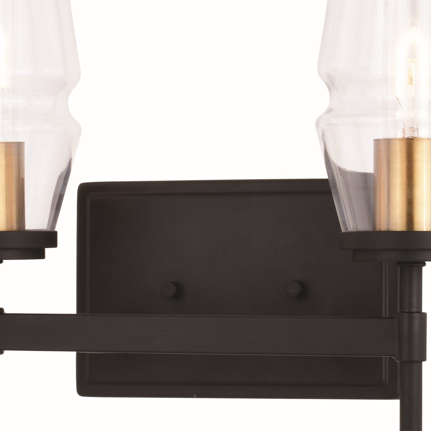 Vaxcel - W0392 - Two Light Vanity - Warren - Matte Black and Brushed Brass