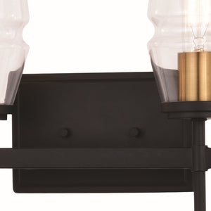 Vaxcel - W0394 - Four Light Vanity - Warren - Matte Black and Brushed Brass