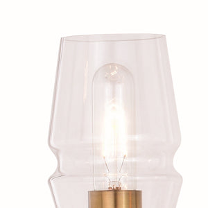 Vaxcel - W0394 - Four Light Vanity - Warren - Matte Black and Brushed Brass