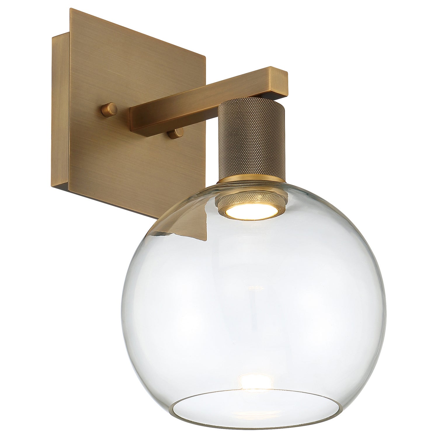 Access - 63145LEDD-ABB/CLR - LED Wall Sconce - Port Nine Burgundy - Antique Brushed Brass