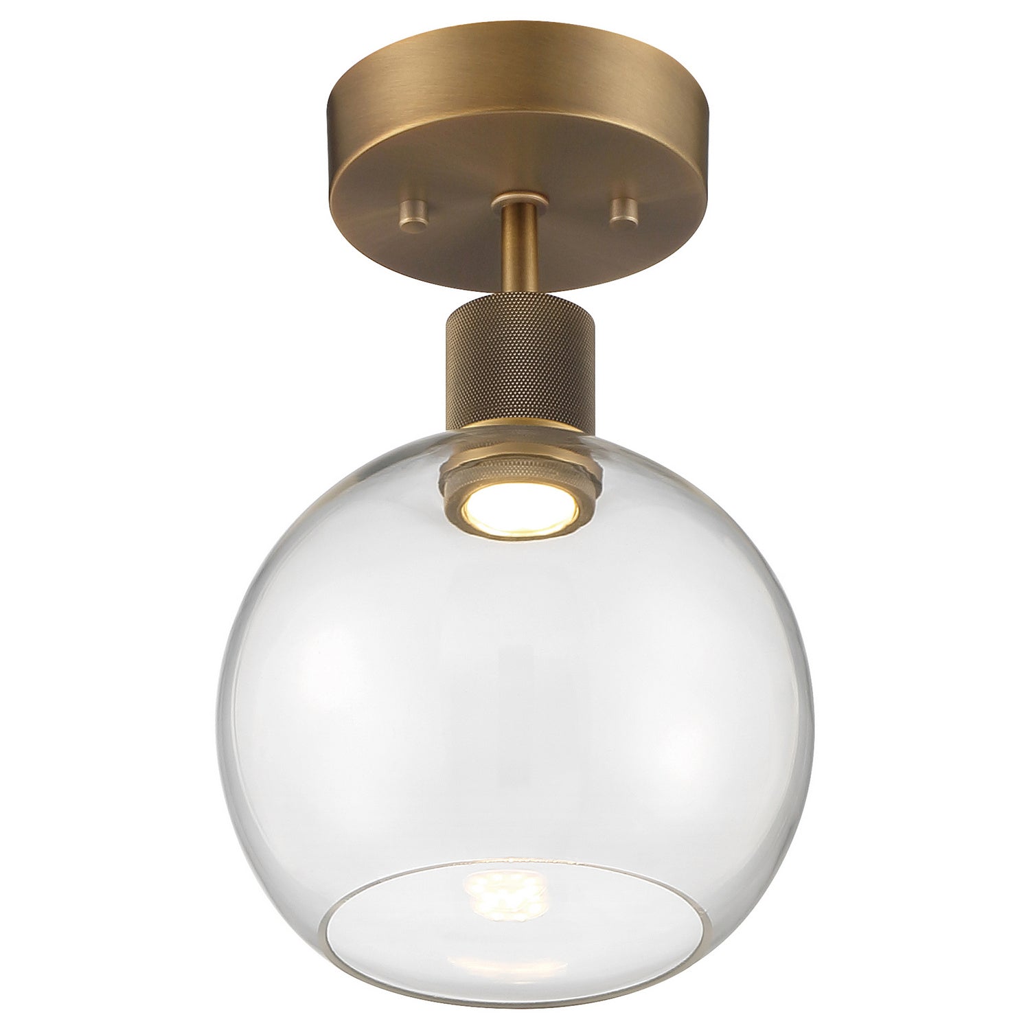 Access - 63148LEDD-ABB/CLR - LED Semi-Flush Mount - Port Nine Burgundy - Antique Brushed Brass