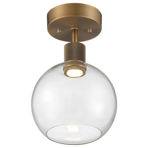 Access - 63148LEDD-ABB/CLR - LED Semi-Flush Mount - Port Nine Burgundy - Antique Brushed Brass