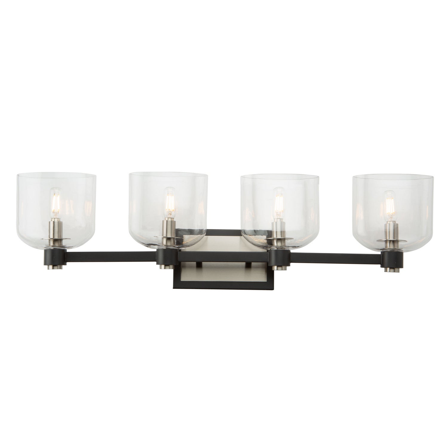 Artcraft - AC11694NB - Four Light Vanity - Lyndon - Black and Brushed Nickel