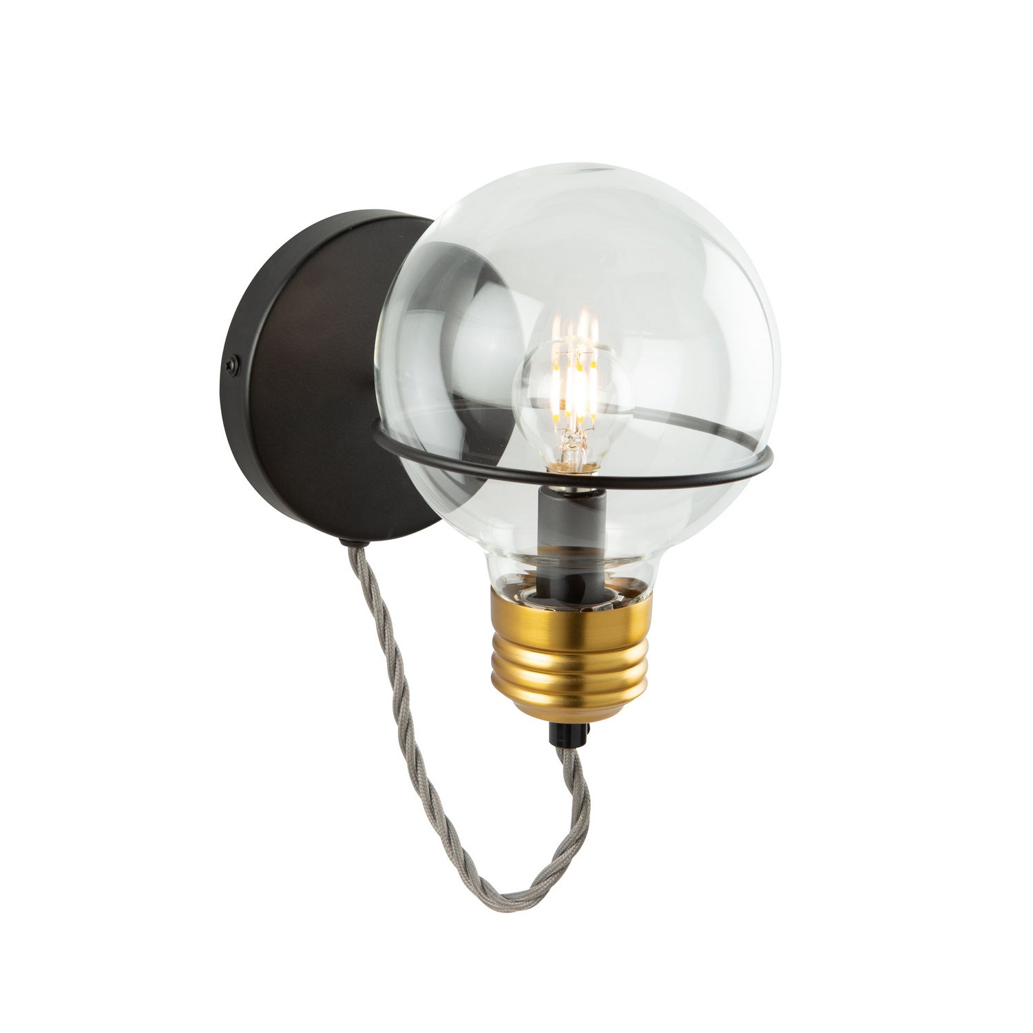 Artcraft - AC11721BK - One Light Wall Sconce - Martina - Black and Brushed Brass