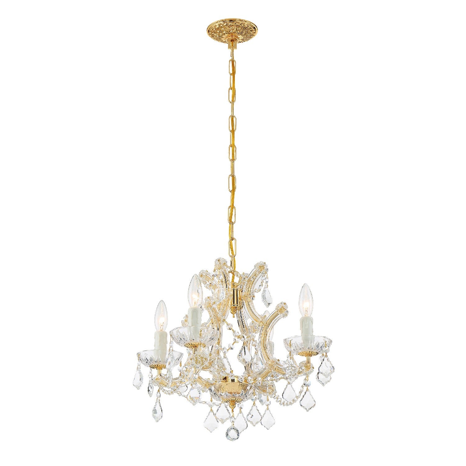 Crystorama - 4474-GD-CL-I - Four Light Mini Chandelier - Maria Theresa - Gold