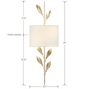 Crystorama - 501-GA - Two Light Wall Sconce - Broche - Antique Gold