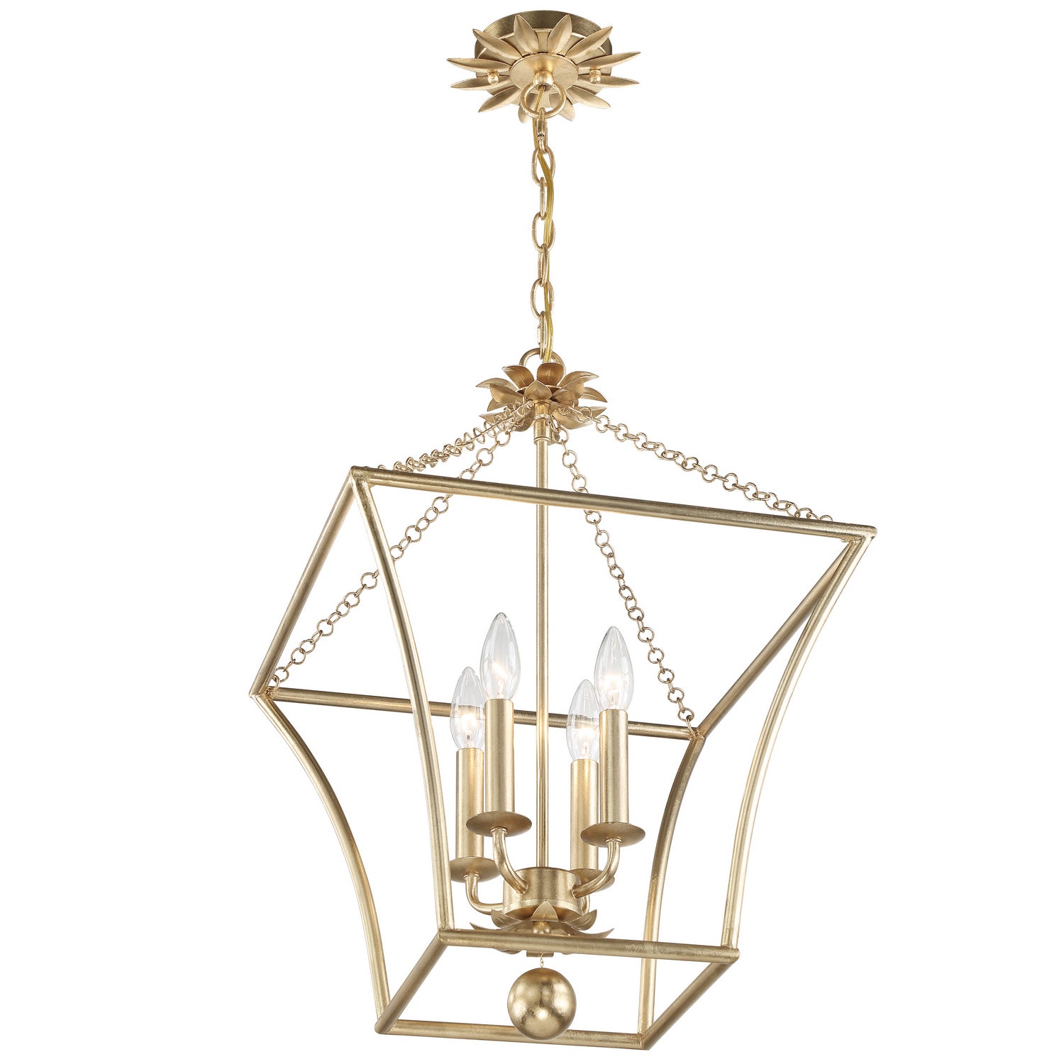 Crystorama - 516-GA - Four Light Mini Chandelier - Broche - Antique Gold