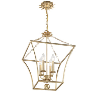 Crystorama - 516-GA - Four Light Mini Chandelier - Broche - Antique Gold