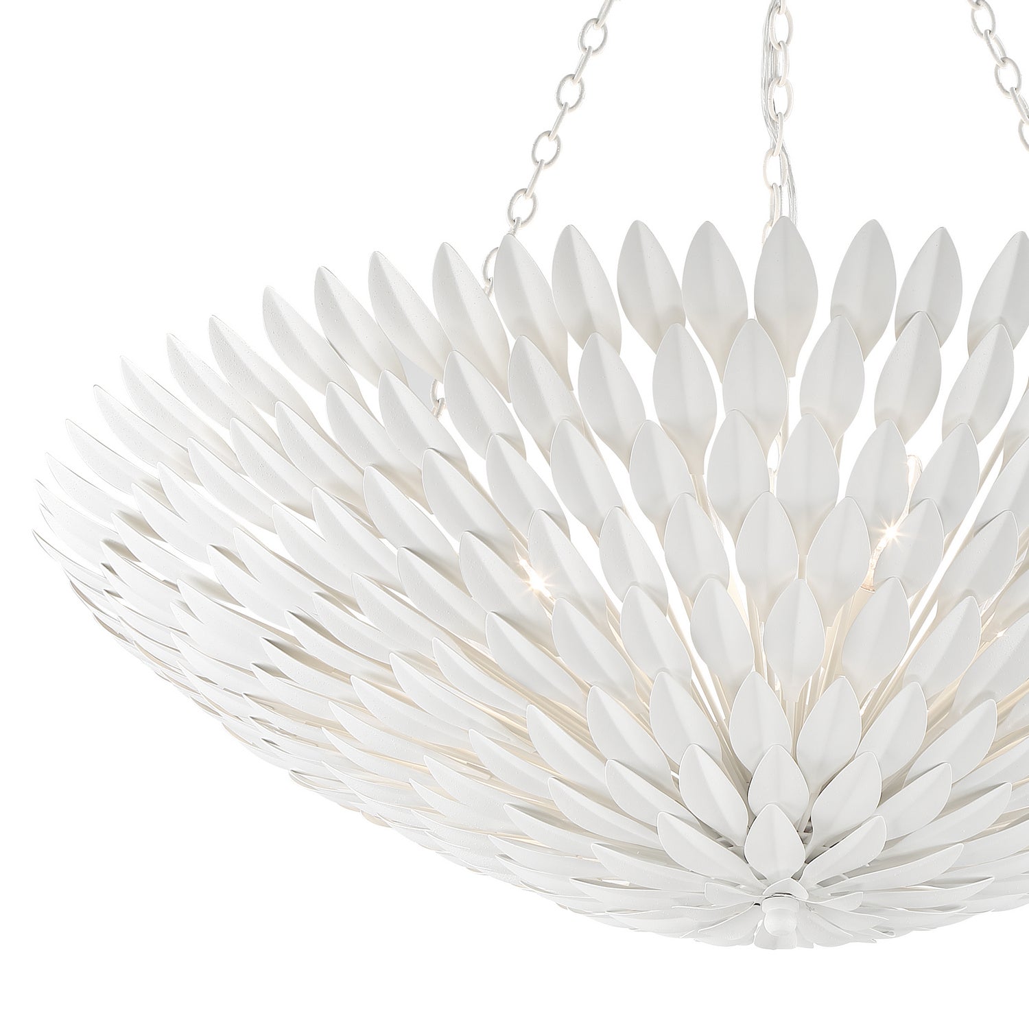 Crystorama - 519-MT - Eight Light Chandelier - Broche - Matte White