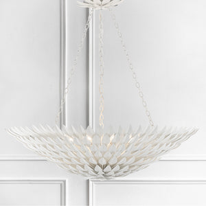 Crystorama - 519-MT - Eight Light Chandelier - Broche - Matte White