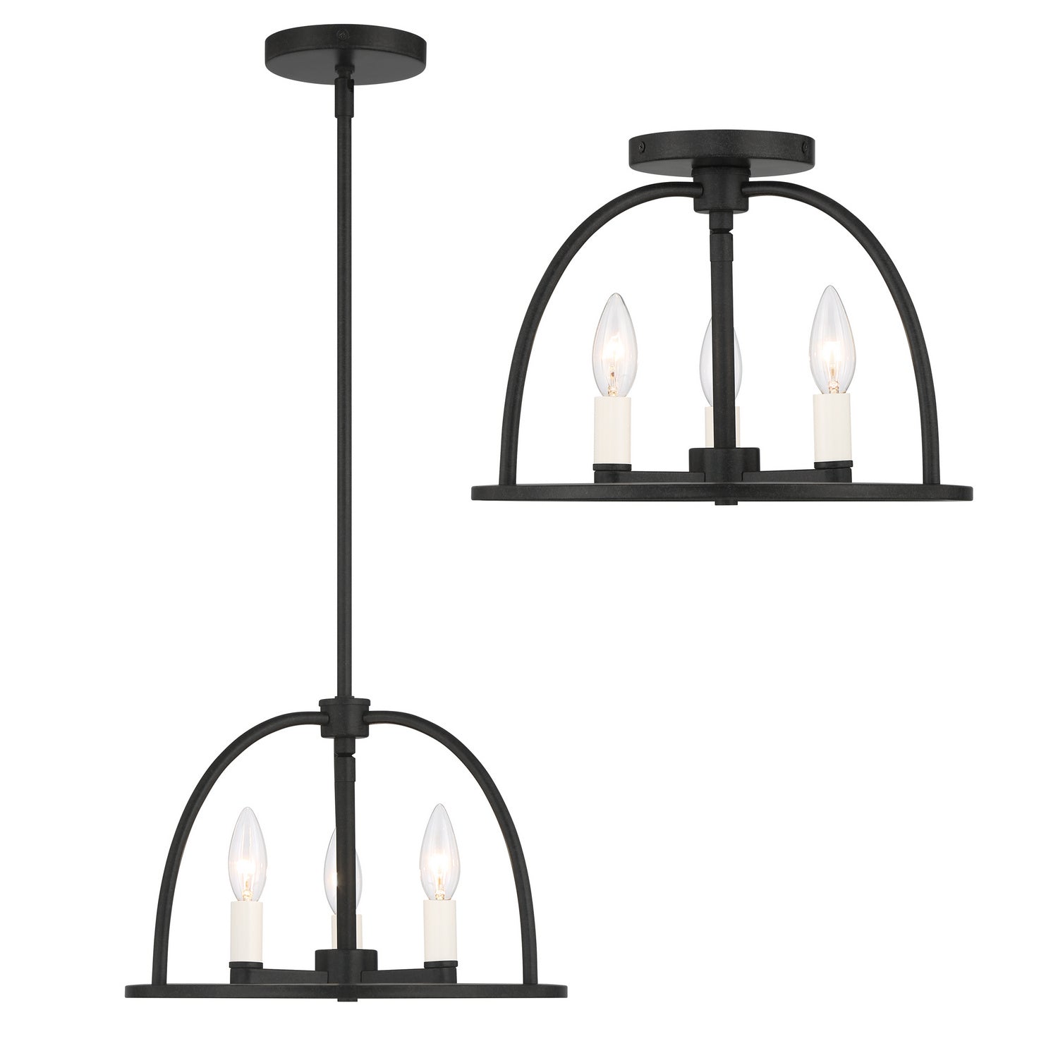 Crystorama - ABB-3003-BK - Three Light Chandelier - Abbott - Black