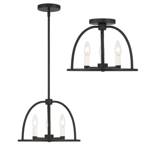 Crystorama - ABB-3003-BK - Three Light Chandelier - Abbott - Black