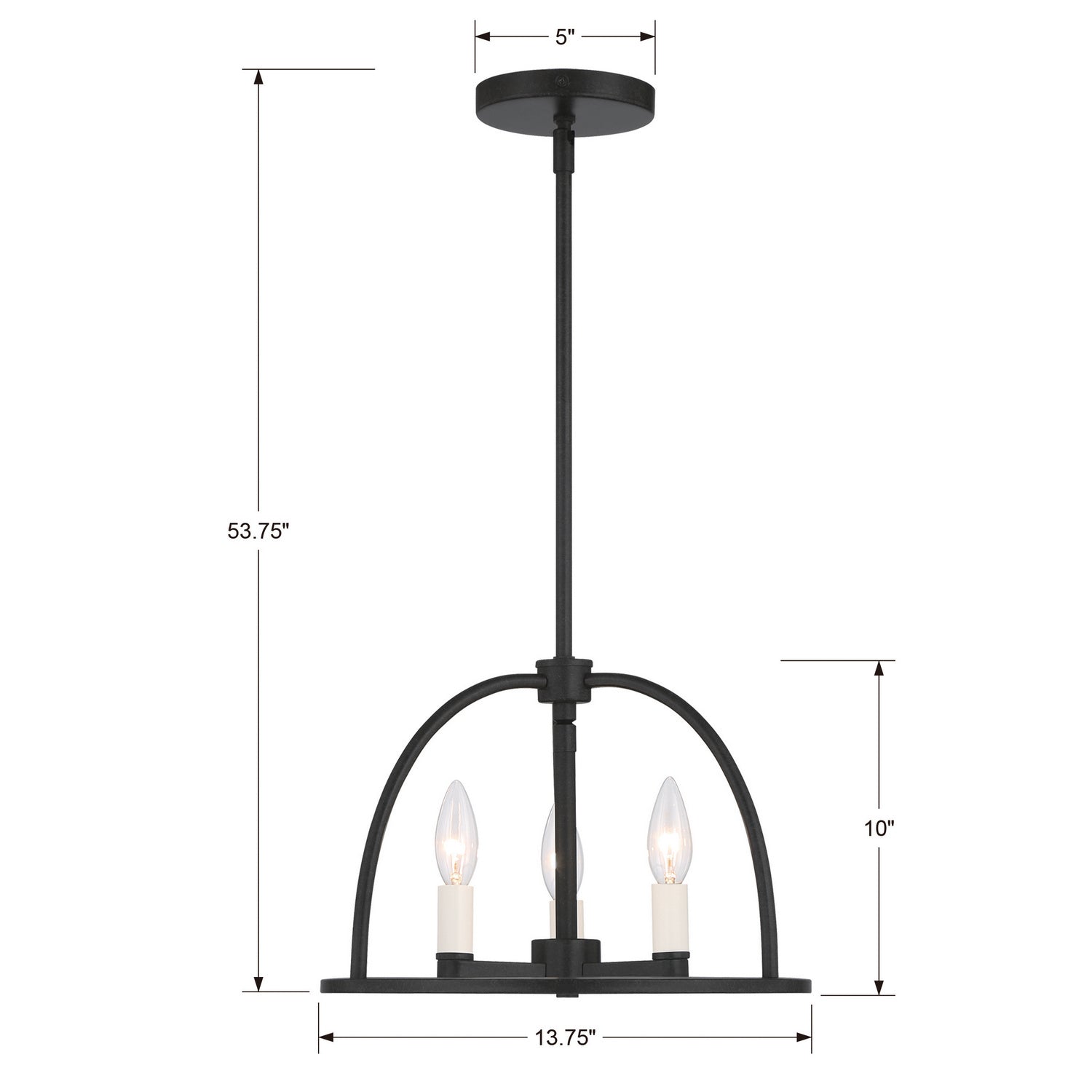 Crystorama - ABB-3003-BK - Three Light Chandelier - Abbott - Black