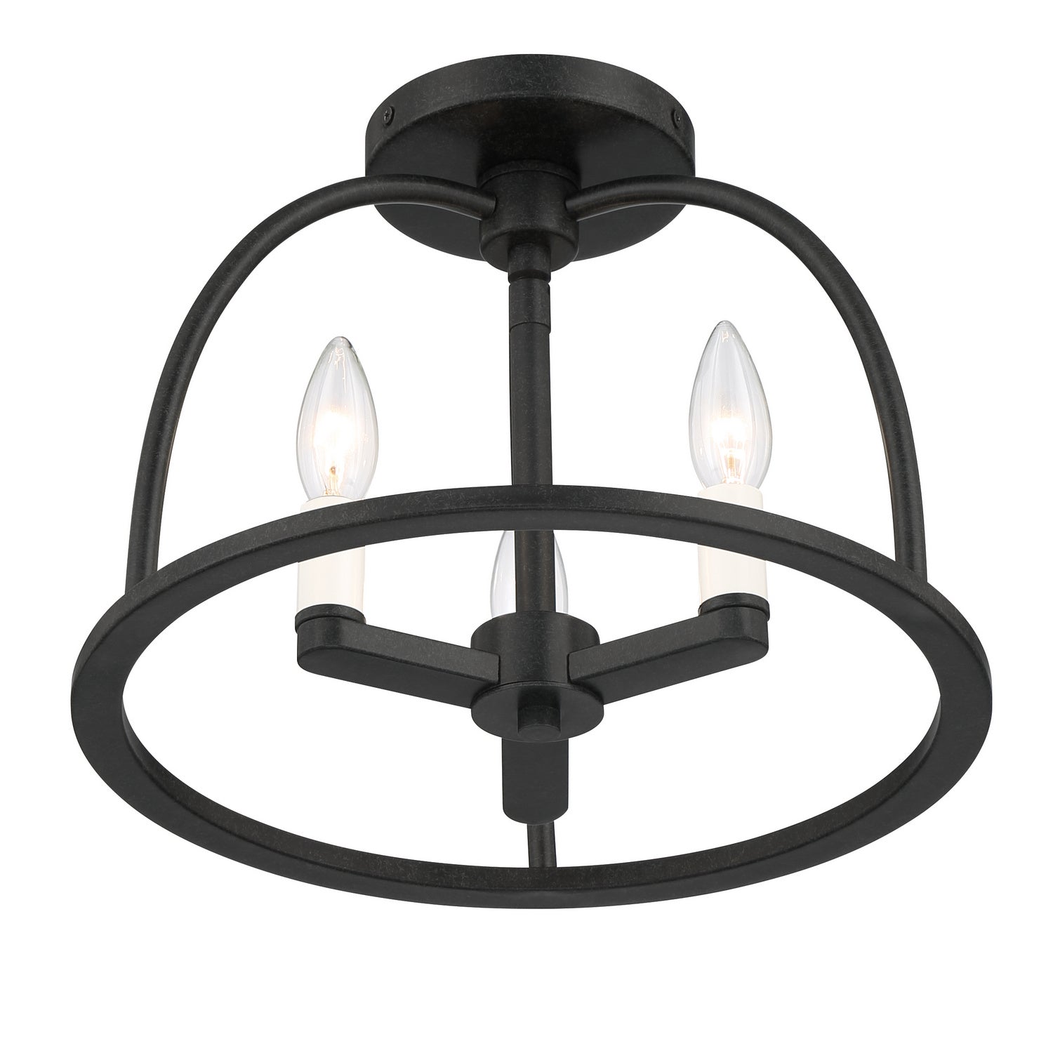 Crystorama - ABB-3003-BK_CEILING - Three Light Semi Flush Mount - Abbott - Black