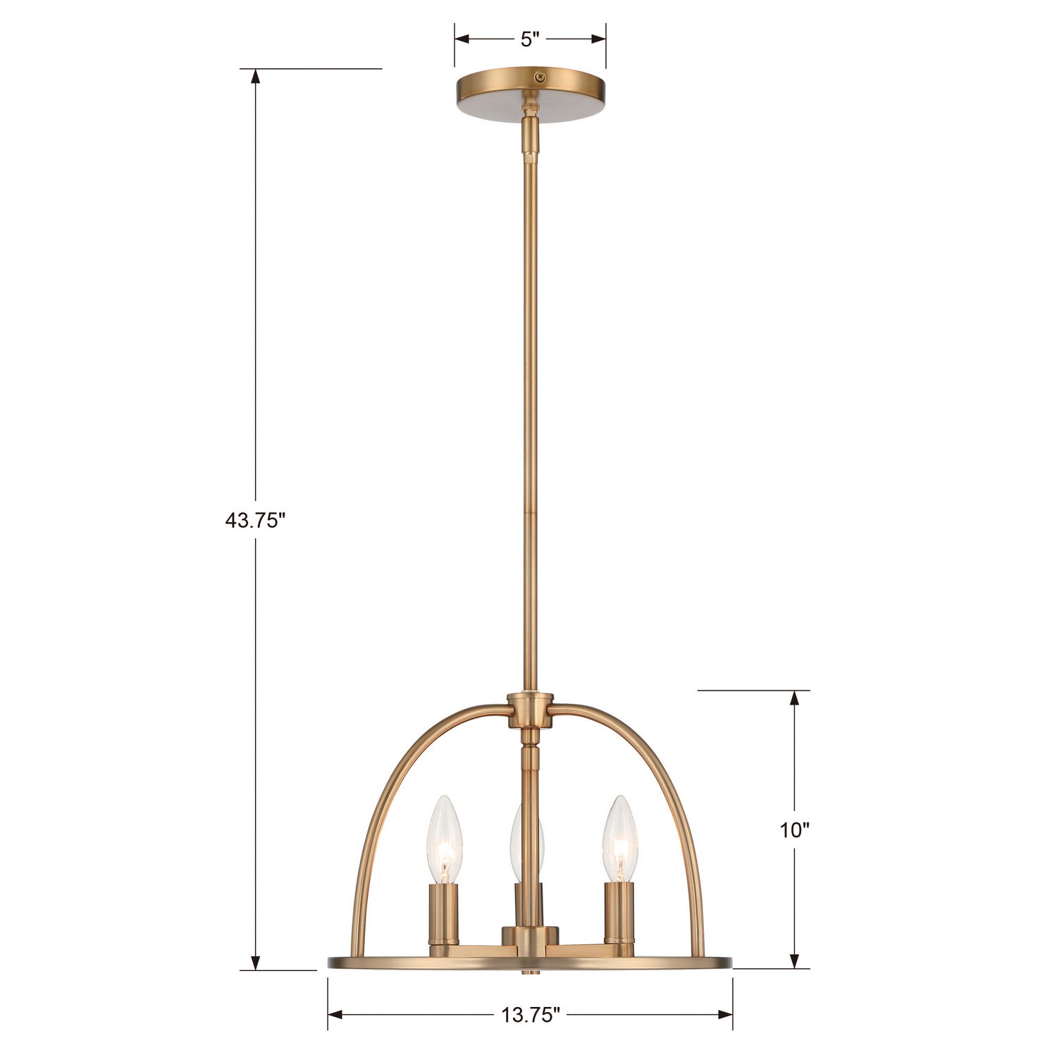 Crystorama - ABB-3003-VG - Three Light Chandelier - Abbott - Vibrant Gold