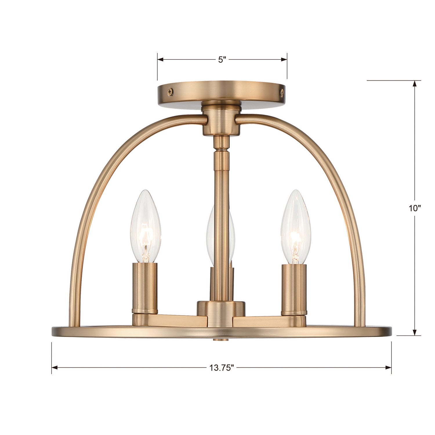 Crystorama - ABB-3003-VG_CEILING - Three Light Semi Flush Mount - Abbott - Vibrant Gold