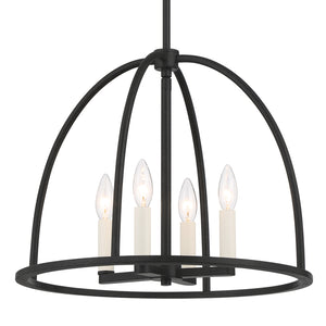 Crystorama - ABB-3004-BK - Four Light Chandelier - Abbott - Black