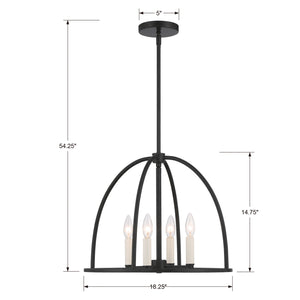 Crystorama - ABB-3004-BK - Four Light Chandelier - Abbott - Black