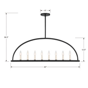 Crystorama - ABB-3007-BK - Eight Light Chandelier - Abbott - Black