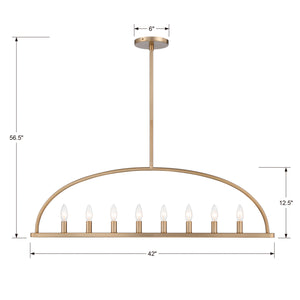 Crystorama - ABB-3007-VG - Eight Light Chandelier - Abbott - Vibrant Gold